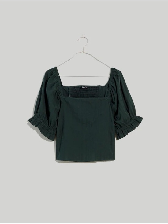 Madewell Tops - Madewell Hopewell Puff-Sleeve Crop Top In Stripe
Color Dark Palm